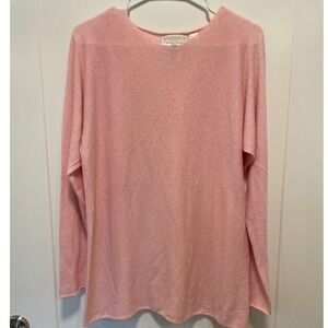 Bianco & Blu Italy Pink Wool Cashmere Silk Blend Crew Neck Sweater Womens Medium